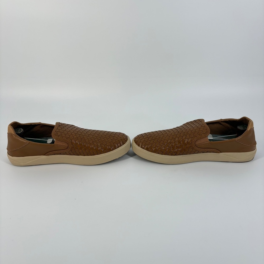 OluKai Lae'ahi Li 'Ili Slip On Mens 9.5 Brown Woven Leather Sneakers Fox - Picture 6 of 9